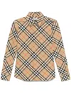 Burberry Luka Check Button-down Shirt In Brown