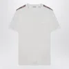 Burberry Chalk Jersey T Shirt With Check Tapes