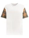 BURBERRY BURBERRY T-SHIRT WITH CHECK SLEEVES