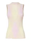 Burberry Sleeveless Textured Top With Diamond Pattern In Yellow