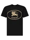 Burberry Knight Stamp Cotton T-shirt In Black