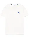 Burberry Ekd-embroidered Cotton T-shirt In White