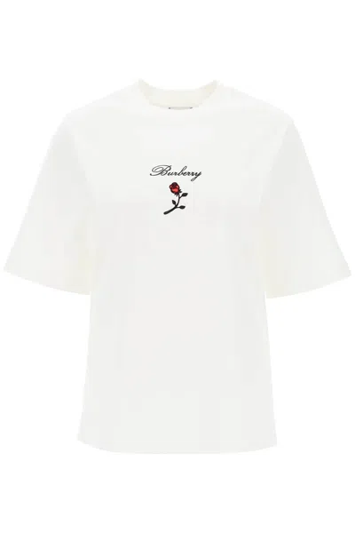Burberry T Shirt With Logo In White