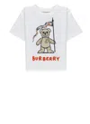 Burberry White T-shirt For Babykids With Thomas Bear In Bianco
