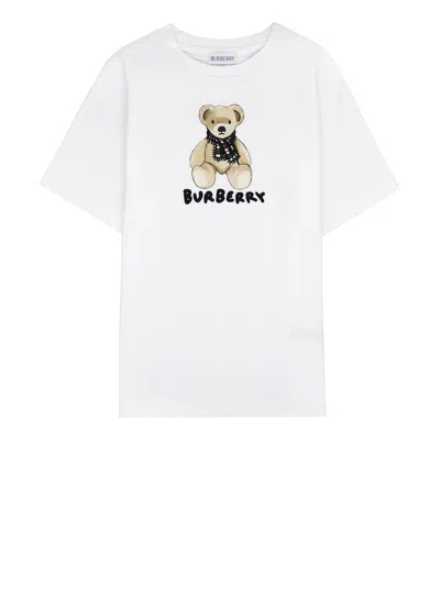 Burberry Kids' T-shirt With Print In White