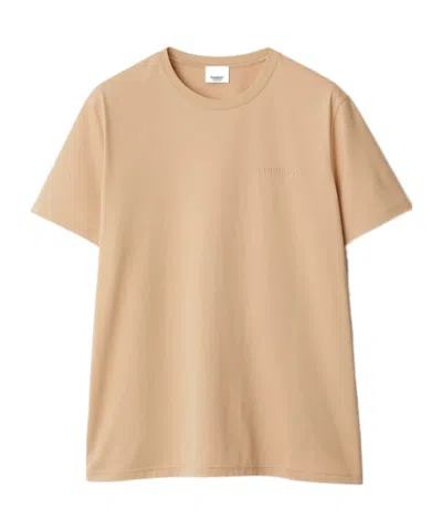 Burberry T-shirt With Round Neck And Short Sleeves In Nude