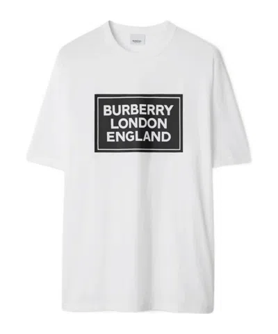 Burberry T-shirt With Round Neck And Short Sleeves In White