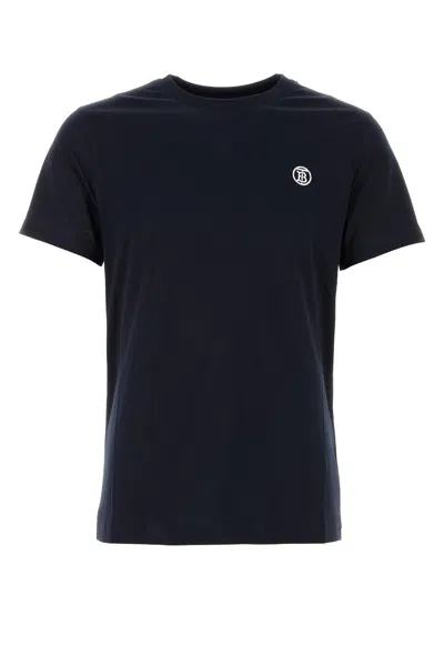Burberry Midnight Cotton Crew Neck T-shirt In Blue