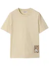 Burberry Check Label T-shirt In Yellow