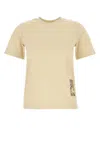 Burberry Beige T-shirt With Logo Application On The Front In Cotton Woman In Yellow