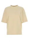 Burberry Cream Terry Fabric Oversize T-shirt In Yellow