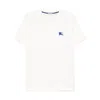 Burberry Mens Salt Ekd-embroidered Short-sleeve Cotton-jersey T-shirt