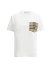 Burberry Women White Jersey Checked Twill-trimmed Cotton-jersey T-shirt Tee Shirt In White