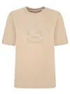 Burberry Beige Cotton T-shirts In Neutral