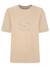 Burberry Beige Cotton T-shirts In Neutral