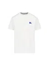 Burberry Mens Salt Ekd-embroidered Short-sleeve Cotton-jersey T-shirt