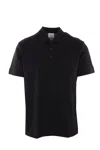 Burberry Logo Embroidered Straight Hem Cotton Polo Shirt