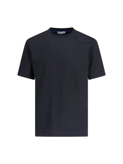 Burberry Crew Neck Short Sleeves In Blue