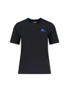 Burberry Regular Fit Short Sleeve Crew Neck Top In Black