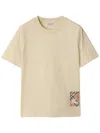 Burberry Check Label T-shirt In Nude