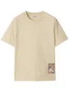 Burberry Beige T-shirt With Logo Application On The Front In Cotton Woman In Nutmeg