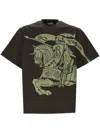 Burberry Equestrian Knight Graphic Print T-shirt In Oil