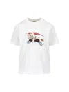 Burberry Graphic Print Crew Neck Short Sleeve Top In White