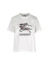 Burberry Equestrian Knight Design Cotton T-shirt In White