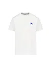 Burberry Mens Salt Ekd-embroidered Short-sleeve Cotton-jersey T-shirt In White
