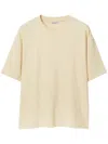 Burberry Logo Embroidered Cotton T-shirt In Calico