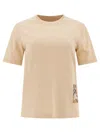 Burberry Beige T-shirt With Logo Application On The Front In Cotton Woman