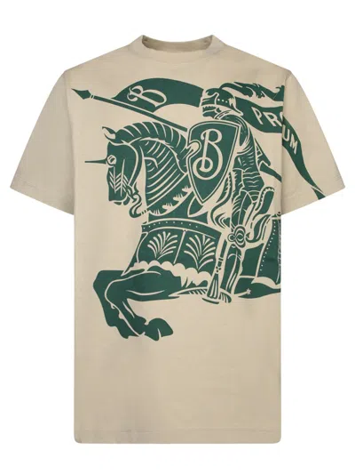 Burberry Ekd Crew-neck Cotton T-shirt In Safari