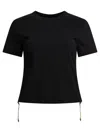 Burberry Crewneck T-shirt With Check Motif Detail In Black