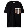Burberry Carrick Check Pocket T-shirt In Black