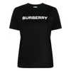 Burberry Black T-shirt With Bold Logo Design In Multicolor