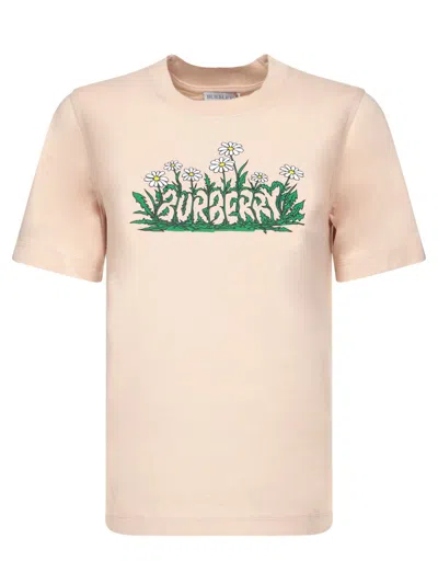 Burberry Logo-printed Crewneck T-shirt In Charcol