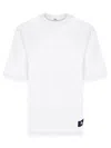 Burberry White Crewneck T-shirt With Equestrain Knight Patch In Cotton Man In White