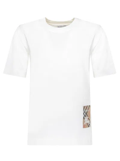 Burberry Side Logo Cotton T-shirt In White