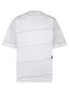 Burberry Striped T-shirt With Ekd Embroidery In White