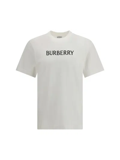 Burberry Cotton T Shirt Featuring Front Logo Print In White