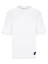 Burberry White Crewneck T-shirt With Equestrain Knight Patch In Cotton Man In White