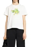 Burberry Boxy Crystal Frog Cotton T-shirt In White