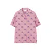 Burberry Tabi Equestrian Knight Tb Monogram Print Silk Pyjama Shirt In Purple