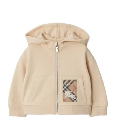 Burberry Tag Hoodie In Nude