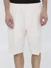 Burberry Tailored Canvas Shorts In Pearl