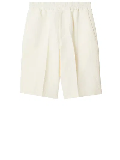 Burberry Tailored Canvas Shorts In Pearl