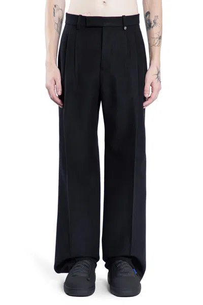 Burberry Straight-leg Wool Trousers In Black