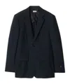 Burberry Check Wool Tailored Jacket In Black