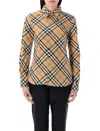 Burberry Check Cotton Shirt In Brown
