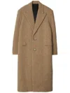 Burberry Linen-wool-blend Tailored Coat In Brown